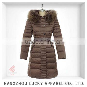 european style women fashion real fur winter down jacket LK15025-A