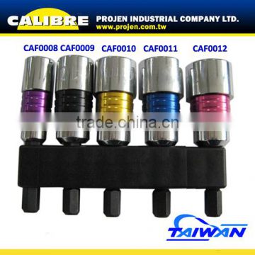 CALIBRE 1/4" Hex Nut Driver for Electric Impact Driver 5pcs Short Socket With 1/4" Hex Shank