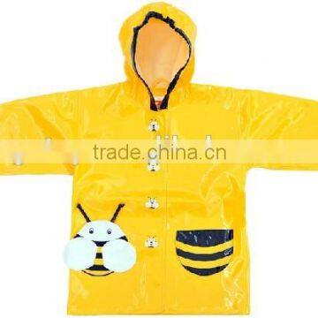 yellow plastic kids disposable raincoat