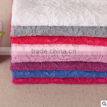 Wholesale nylon spandex warp knitting lace fabric garment material