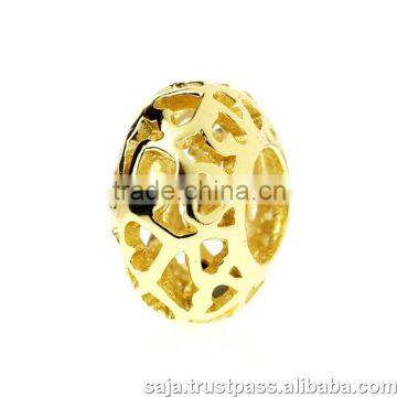 Wholesale 925 Silver charms plated 18k gold YCSSB388