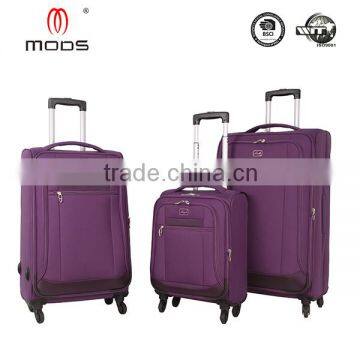 TWO FRONT POCKETS 360 DEGREE 4 WHEELS SPINNER CHEAP LUGGAGE SUITCASE WITH EXPANDABLE