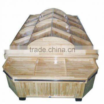 changshu supermarket wood shelf in china supermarket shelving wooden stand