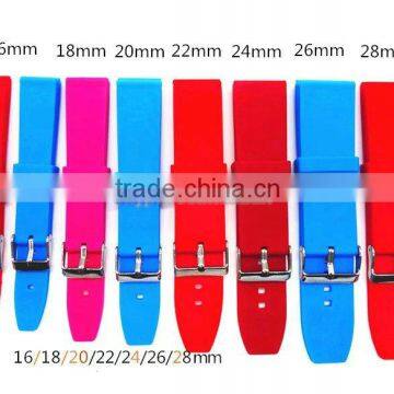 18mm 20mm 22mm 24mm 26mm 28mm Flat Sport Silicone Watch Bands Strap