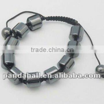 Black Hematite Bracelets, Yiwu Non-Magnetic, with Nylon Cord(BJEW-Q130-1)