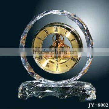 Round Decoration Crystal Desk Clock Glass Clock