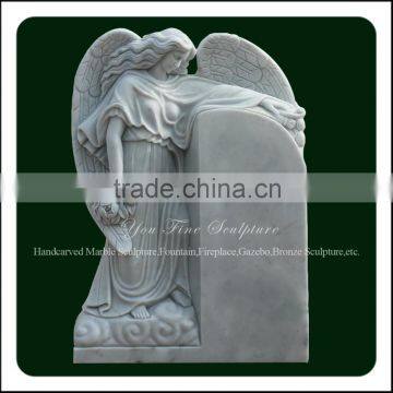 White Marble Cemetery Angel Headstones Monuments