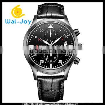 WJ-5511 Complete Calendar Multifunction Megir Brand Genuine Leather Men Waterproof Watch photo-2
