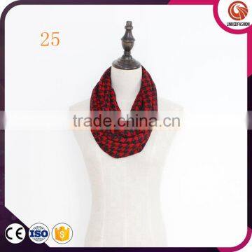 Wholesale Infinity Scarf Fleece Snood Custom Scarf Hounds Tooth Pattern Polar Plush Infinity Scarf photo-3