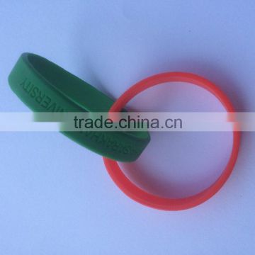 Promotional Customized Double Interlock Silicone Bracelet Wristband Band