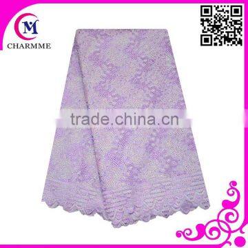 Wedding dress lace fabric 100% cotton material design SWL001 big heavy swiss voile lace
