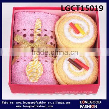 Sweet Love Box Gift Towels Set Swiss Roll Cake Towel