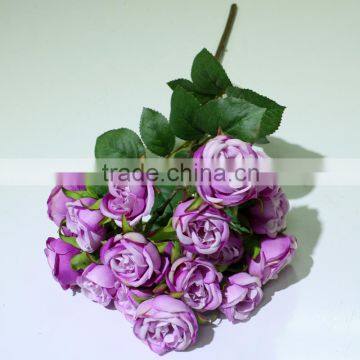 Small wholesale artificial flowers rose making for home decoration with 18 heads