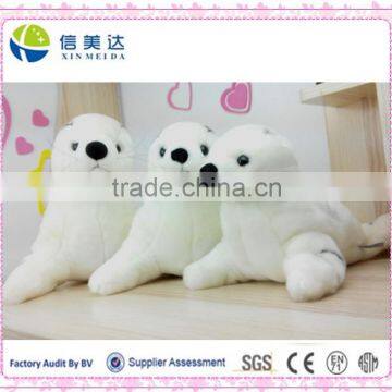 wholesale cute reallife white seal marine animal plush toy/customized design toy