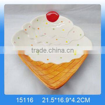 wholesale unique dishes,ceramic dishes with ice cream shape