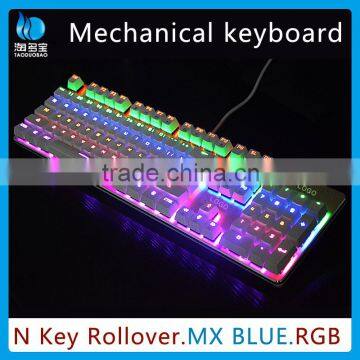 RGB mechanical Gaming Keyboard with Anti-Ghosting Keys & Six LED Lights
