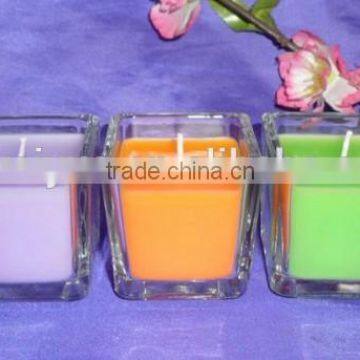 square glass jar candle