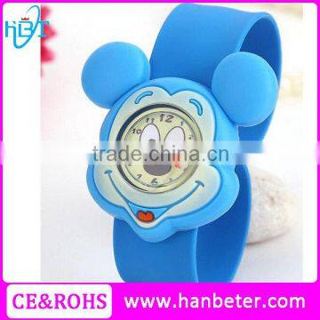 2015 high quality cute colorful slap watch princess fashion quartz silicon watch bracelet