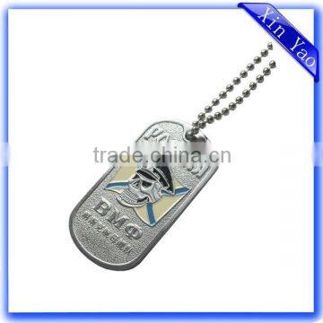 Customized enamel logo metal dog tags pendants necklace