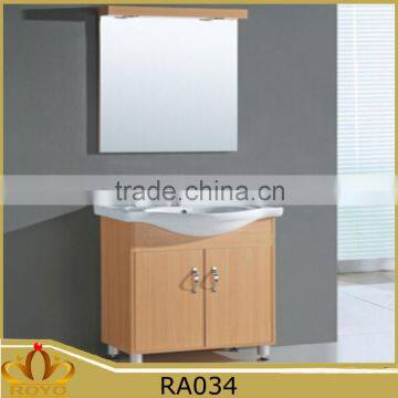 free standing mirrored ceramic basin MDF bathroom cabinet RA034