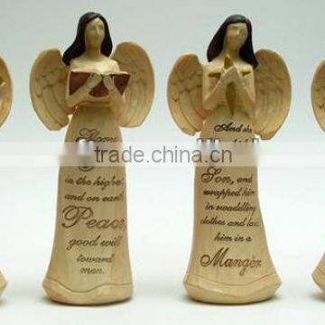 set of 4 cream color angel figurines made of resin