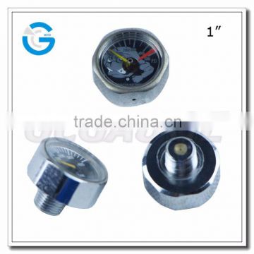 High Quality 1 inch back connection co2 micro gauge