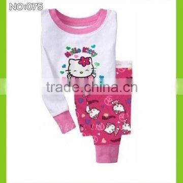 Love hello kitty styling clothes Love hello kitty pajamas kids cartoon sleepwear children cotton high quality pyjamas 100%cotton