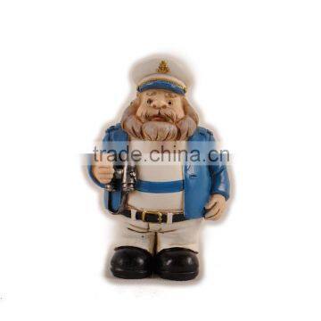 Resin figure captain with telescope in hand