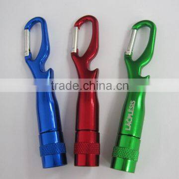 Aluminum carabiner bottle Opener light