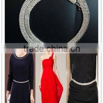 Ladies Women Crystal Rhinestone Diamante Waist Chain Belt 4 rows Silver Belly Charm Sparkly Belt