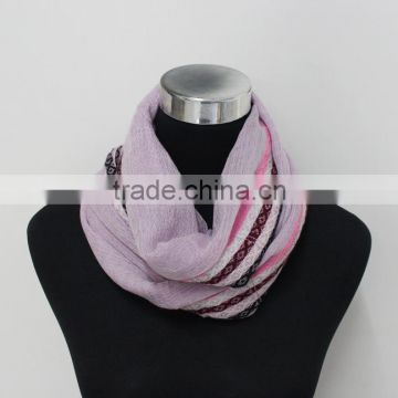 Soft wrinkle thin spring long shawl with decorative border