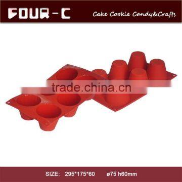 6 cavity pudding silicone cake mould