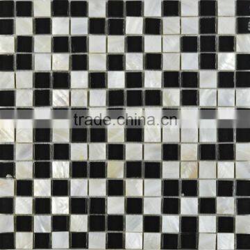 Black crystal combine with white shell mosaic