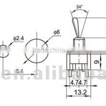 TPDT Toggle Switch 20a / 9 Pin Toggle Switch China Manufacturer photo-2