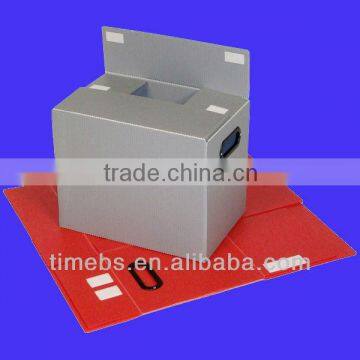 Corrugated plastic collapsible storage box