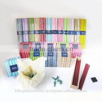 High quality Kayuragi aromatic incense cones and sticks set made in Japan