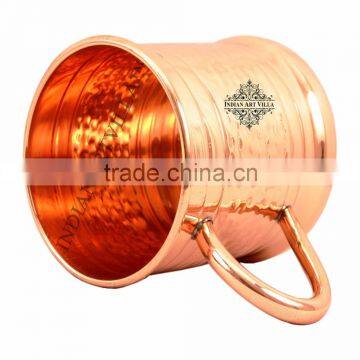 IndianArtVilla Hammered Pure Copper Big Moscow Mule Mug Cup 600 ML - Serving Beer Cocktail Wine Bar Hotel Restaurant Drinkware