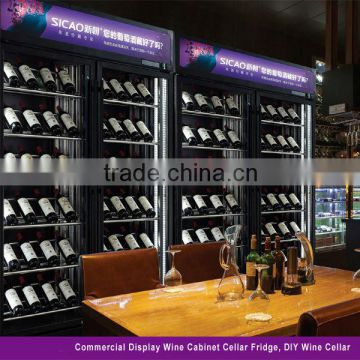 4 Glass Sides Resturant Hotel Display Commercial Refrigerator Showcase Temperature Humidity Control Compressor Cooling