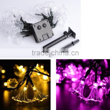 20LED Solar Power Outdoor Pattery Decor Lamp Morning Glory Shape String Lights