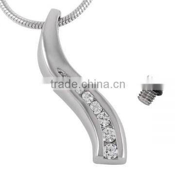SRP8389 China Market Alphabet Letter S CZ Diamond Setting Cremation Jewelry Stainless Steel Urn Pendant