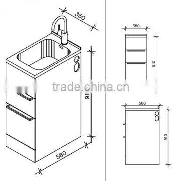 Australia New Zealand Hot Sale Commercial Stainless Steel Laundry Tub Cabinet GR-X3556 photo-4