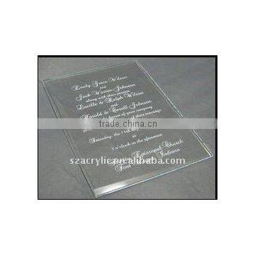 acrylic wedding invitation card