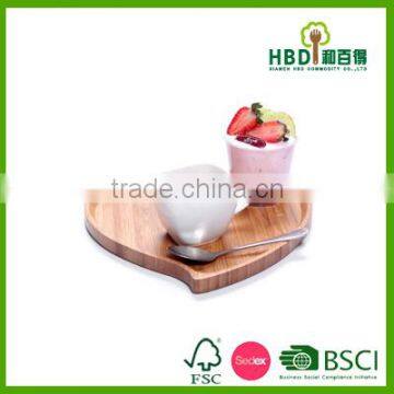 New Design heart shape bamboo Serving Tray, bamboo serving Plate