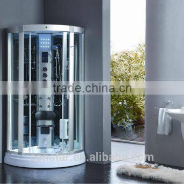 Sector shape low base hydro steam shower room