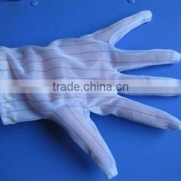 Stripe ESD anti-static protecting gloves for cleanroom using