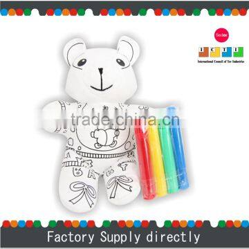 DIY Drawing Plush Toy Animals, Small Bear Plush Toy, Custom Plush Toy with 4pcs of Marker
