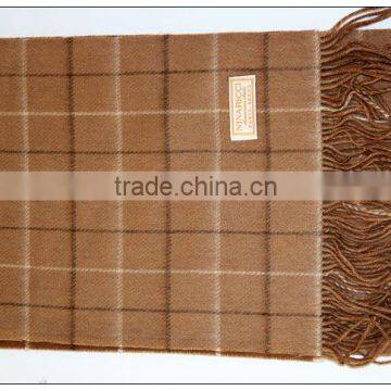 100% cashmere plaid scarf