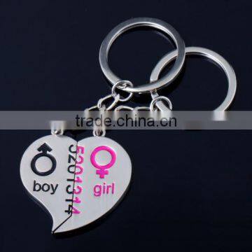 High Quality Heart shape metal keychains,custom shaped metal keychains