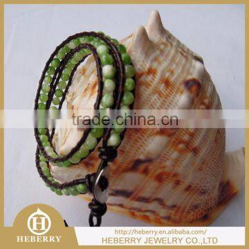 new fashion bead landing leather bracelet with high quality