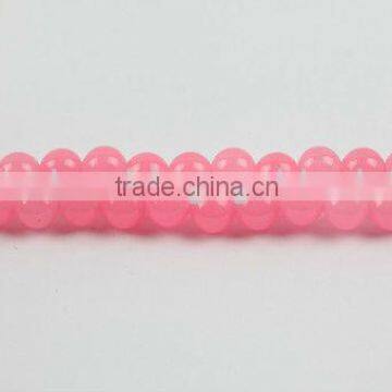 SL72208 Dyed Light Coral Color Jade Plain Round Beads